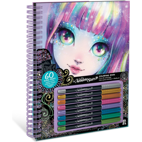 NEBULOUS STARS - kleurboek - zwart papier - gelpennen