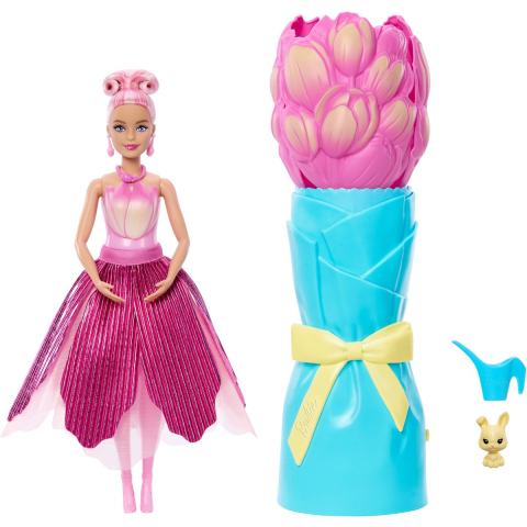 barbie reveal flower supprise pink tulip