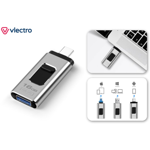 Vlectro - 4-in-1 USB-stick voor smartphone, tablet en laptop - 64 GB