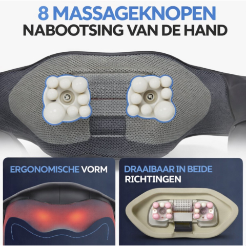 Heldenwerk Massageapparaat - Met warmte - Schouders, Nek, Rug, Benen
