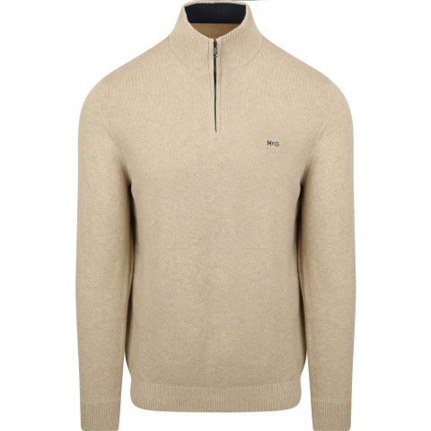 McGregor Half Zip Trui Merinowol Structuur Zand - Maat S - Heren - Truien