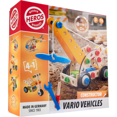 Heros FSC® Constructor - 4-in-1, Vario voertuigen, 70 stuks