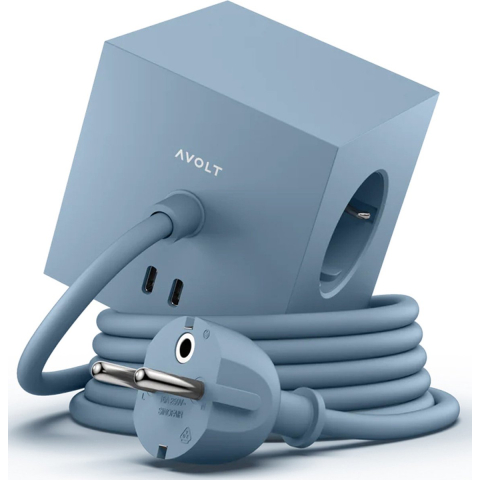 AVOLT Square 1 with 30W Dual USBC & Magnetic base 1.8m Shark Blue