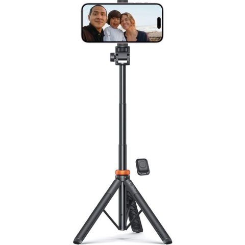 Tech-Protect L03S Bluetooth Selfie Stick with Remote Control Tripod up to 148cm and 180 Head - Black