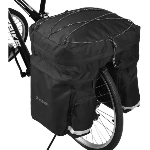 Wozinsky 60L spacious bike rack bag (rain cover included) black (WBB13BK)