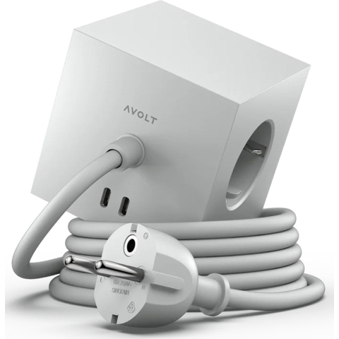 AVOLT Square 1 with 30W Dual USBC & Magnetic base 1.8m Gotland Gray