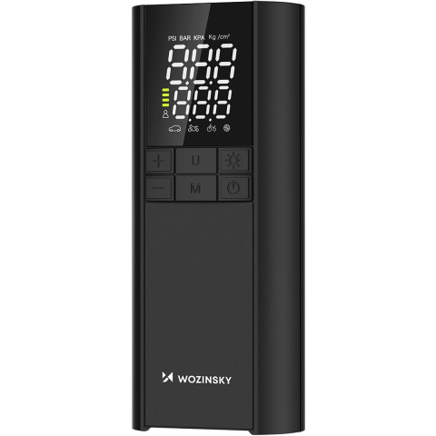 Wozinsky WPEP-8000 Compressor Electric Pump Powerbank 8000mAh Flashlight - Black - 8000 mAh
