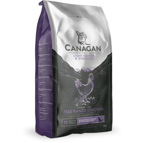 Canagan Light & Senior & Sterilised chicken - dry cat food - 4kg