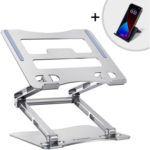 Wozinsky WRS-CPY75DSS Aluminum Laptop and Tablet Stand + Smartphone Stand - Silver