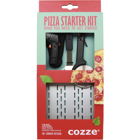 cozze Gift set with pizza peel thermometer & pizza cutter 3 parts