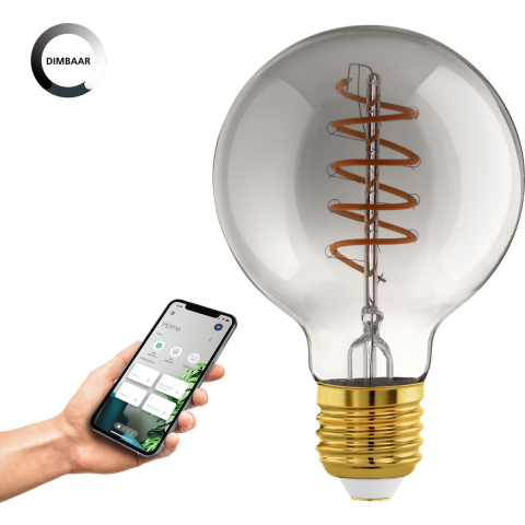 EGLO CONNECT-Z LED G95 Spiral 4W 2000K E27 smoky