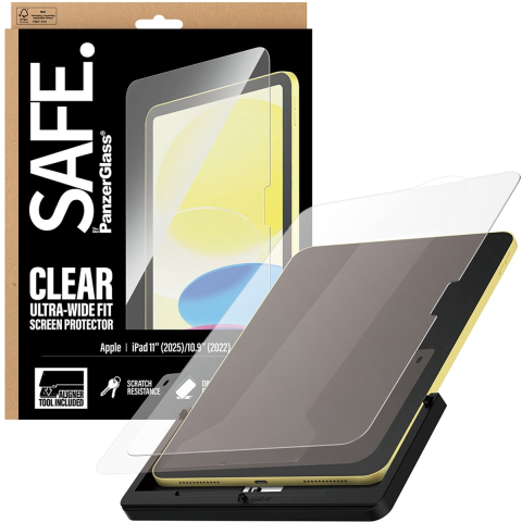 SAFE by PanzerGlass Screen Protector iPad 11" (2025) | 10.9" (2022) | Ultra-Wide Fit w. Fastfit tool