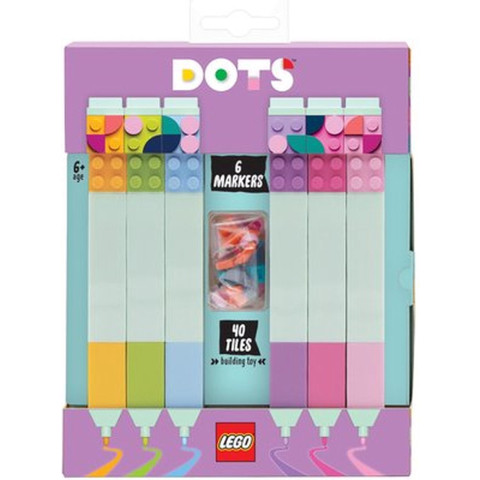 Euromic LEGO® DOTS markers 6-pack + 40 colourful tiles