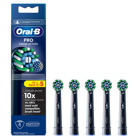 Oral-B Tandenborstelkoppen Cross Action Black 5 pcs