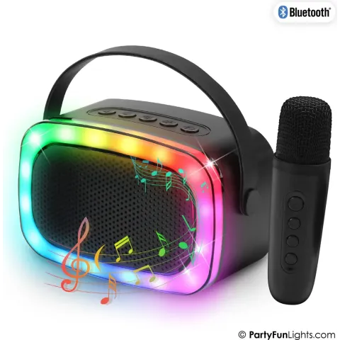 PartyFunLights Mini Karaoke højttaler med trådløs mikrofon