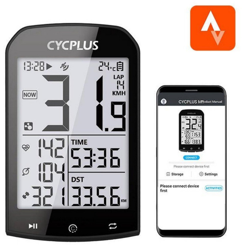 Cycplus GPS bike computer M1 - compatibile with Strava Trainingpeaks etc.