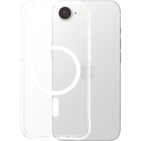 CARE by PanzerGlass Samba Case Transparent w. White Qi Compatible iPhone 17e | 16e