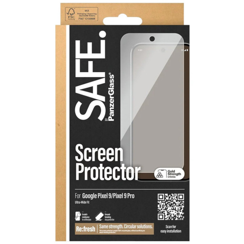 SAFE by PanzerGlass Screen Protector Google Pixel 9 | 9 Pro | Ultra-Wide Fit
