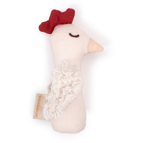 Filibabba - Linen rattle - Chicken