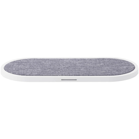 GEAR Wireless Dual QI Charger USB-C Port 2x10W White with Grey Textile