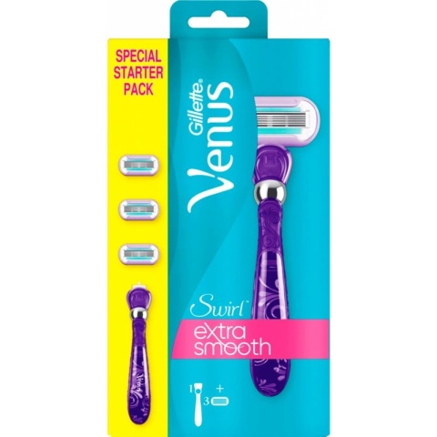 Gillette-Venus Deluxe Smooth Swirl Handle + 3 blades