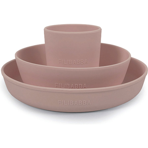 Filibabba Silicone dinner set - Rose