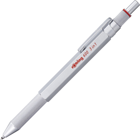 Rotring 600 Multipen Zilver F Blauw & Rood Ballpoint