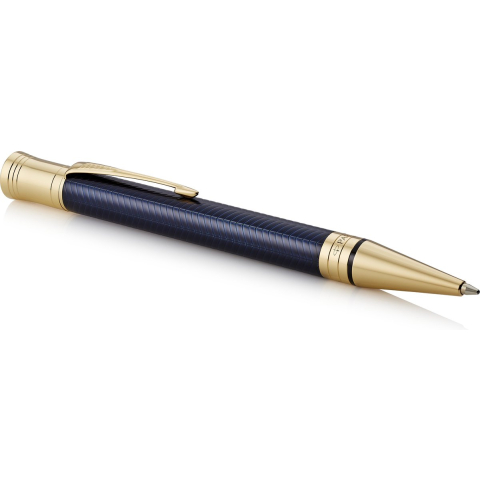 Parker Duofold Ballpoint Pen | Prestige blauw Chevron | Gemiddeld Point Zwart Inkt Refill | Premium Gift Box