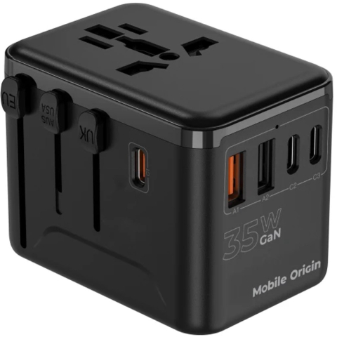 Mobile Origin GaN 35W Travel Adapter PW4 EU/UK/US/AUS - 3x USB-C + 2x USB-A