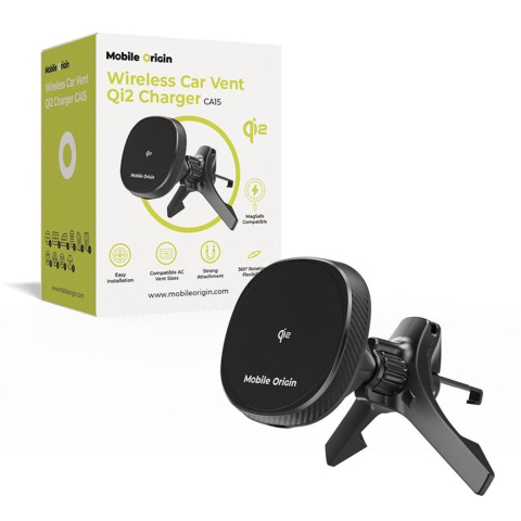 Mobile Origin Wireless Car Vent Qi2 Charger CA15