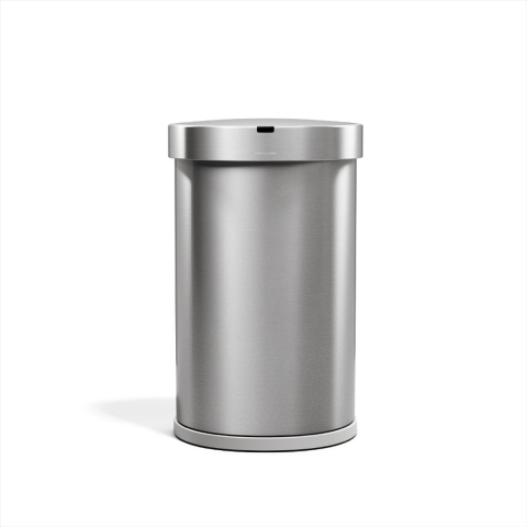 Simplehuman 45L half-ronde sensor prullenbak, geborsteld
