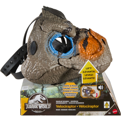Jurassic World velociraptor masker met snauwende geluiden