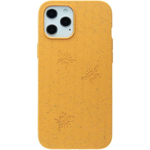 Pela Eco-friendly iPhone 12 Pro Max case with engraved honeybee motif