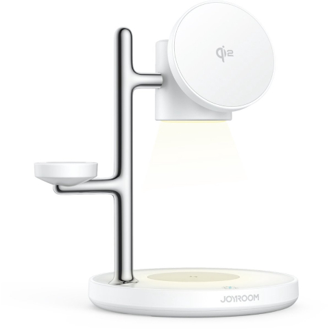 Joyroom JR-W23 Qi2 4-in-1 desktop charger with built-in inductive night light - white