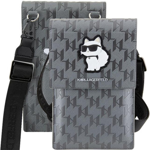 Karl Lagerfeld Case KLWBSAKHPCG Handbag - Silver Saffiano Monogram Choupette