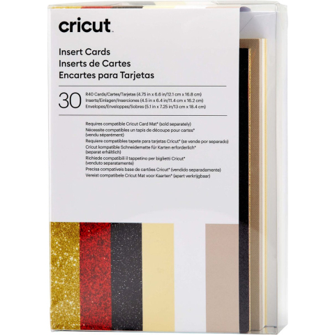 Cricut Glitz and Glam Sampler - insert card set - 30 pieces - black white red cream gold taupe