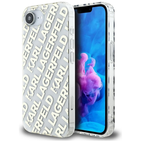 Karl Lagerfeld IML Repeat Logo iPhone 16e Case - Gold
