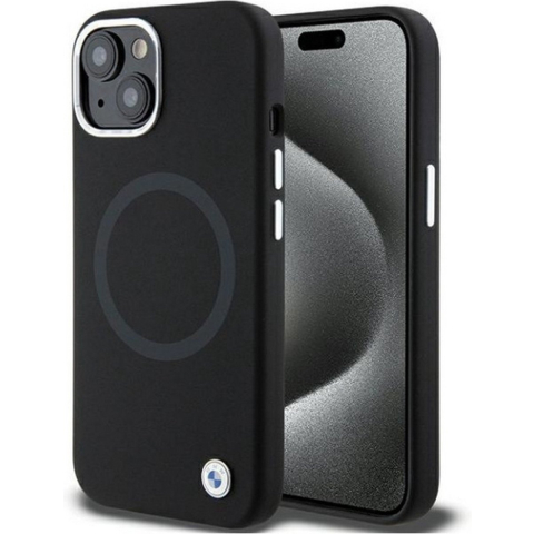BMW Signature Liquid Silicone MagSafe case for iPhone 15 - black