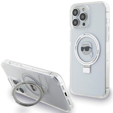Karl Lagerfeld KLHMP15LHMRSKHH iPhone 15 Pro 6.1" white/white hardcase Ring Stand Karl Head MagSafe