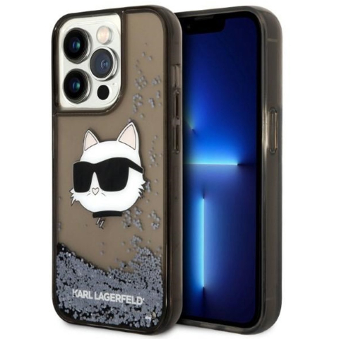 Karl Lagerfeld KLHCP14XLNCHCK iPhone 14 Pro Max 6.7" black/black hardcase Glitter Choupette Head