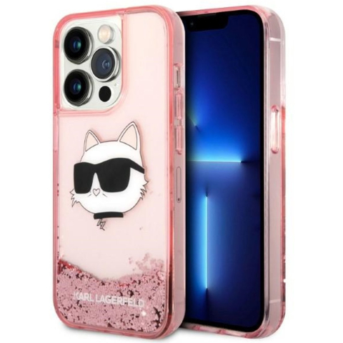 Karl Lagerfeld KLHCP14XLNCHCP iPhone 14 Pro Max 6.7" pink/pink hardcase Glitter Choupette Head