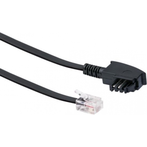Schwaiger phone cable - 10 m - black - Zwart