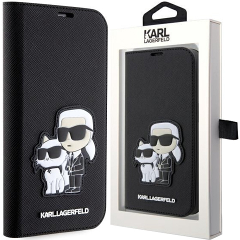 Karl Lagerfeld KLBKP14LSANKCPK iPhone 14 Pro 6.1" bookcase black/black Saffiano Karl & Choupette