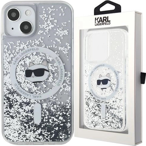 Karl Lagerfeld Liquid Glitter Choupette Head MagSafe Case for iPhone 11 / Xr - Transparent