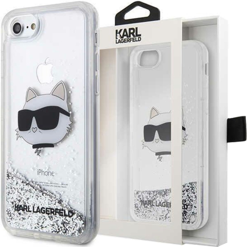 Karl Lagerfeld KLHCI8LNHCCS iPhone 7/8/ SE 2020/2022 silver/silver hardcase Glitter Choupette Head