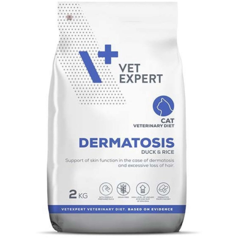 VetExpert Veterinary Diet Dermatosis Cat Duck & Rice - dry cat food - 2 kg