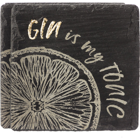 Just Slate Onderzetter goud Gin is my tonic