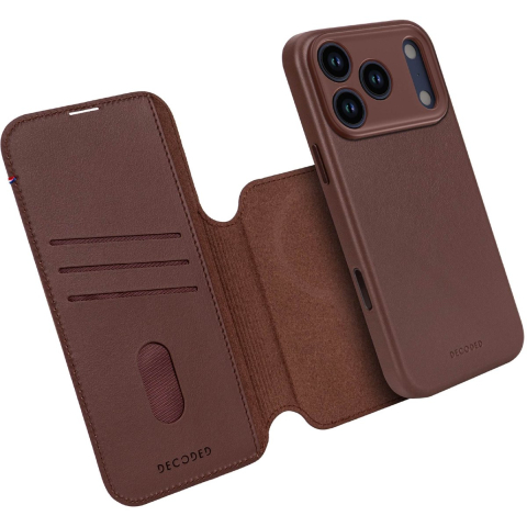 Decoded - Leather Detachable Wallet for iPhone 17 Pro - Chocolat Brown
