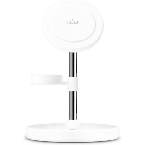 Puro Mag Station 3-in-1 Inductive Charger with Stand - White