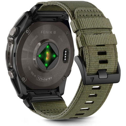 Tech-Protect Nylon Strap for Garmin Fenix 5X / 5X PLUS / 6X / 6X PRO / 7X / 8 (51 mm) - Green